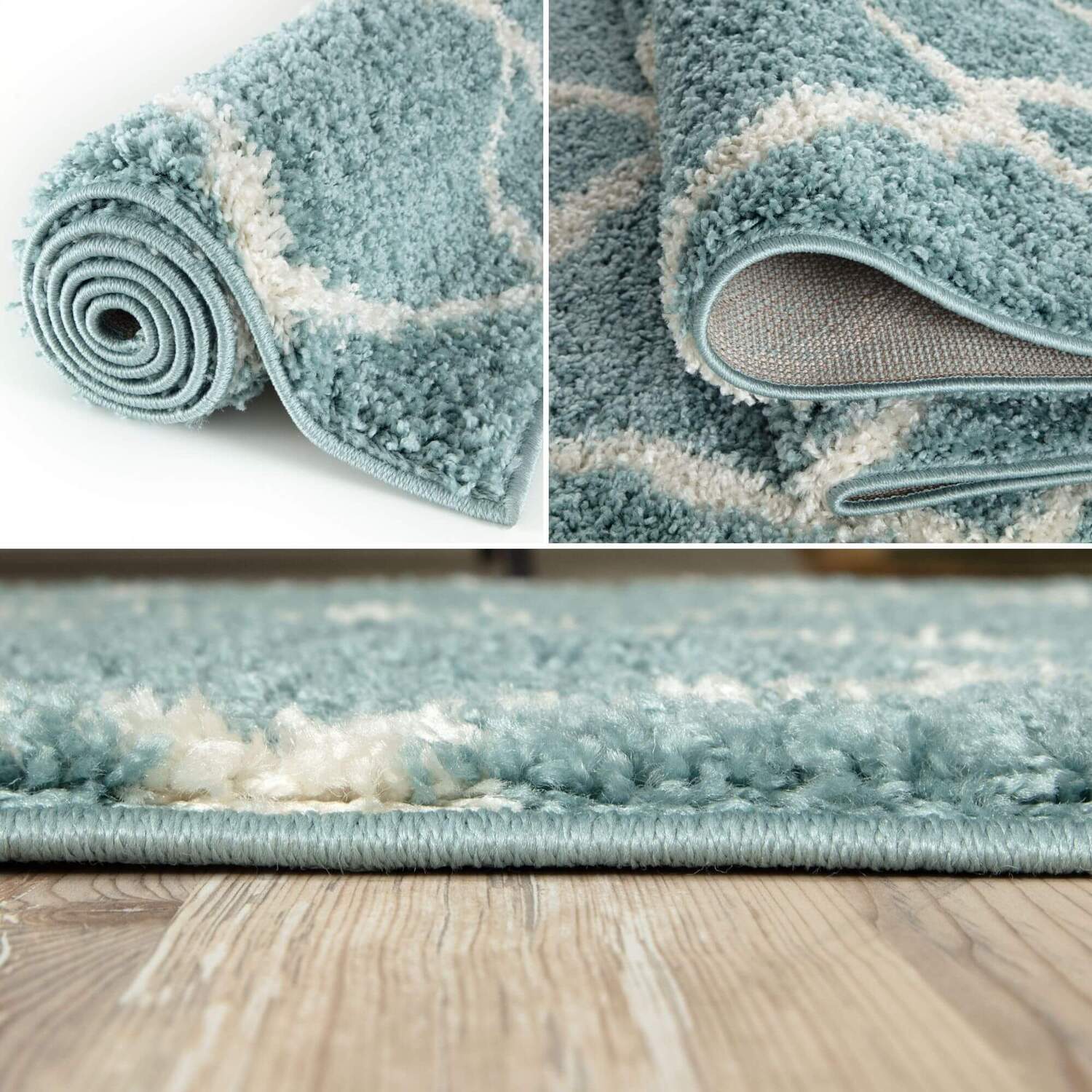 Myshaggy Moroccan Design Rug - Duck Egg Blue / 80x300cm Runner - Image 5