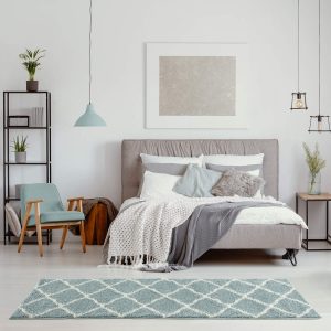 Myshaggy Moroccan Design Rug - Duck Egg Blue / 80x300cm Runner