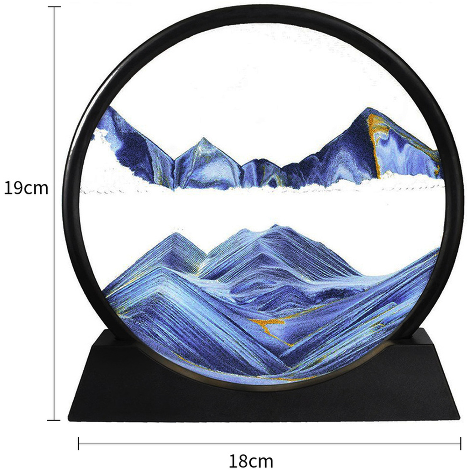 7-Inch 3D Moving Sand Art with Rotating Frame - Blue - Image 2