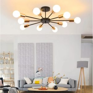 Chandelier White and Gold 10 Lights