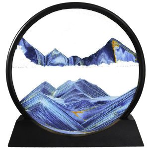 7-Inch 3D Moving Sand Art with Rotating Frame - Blue