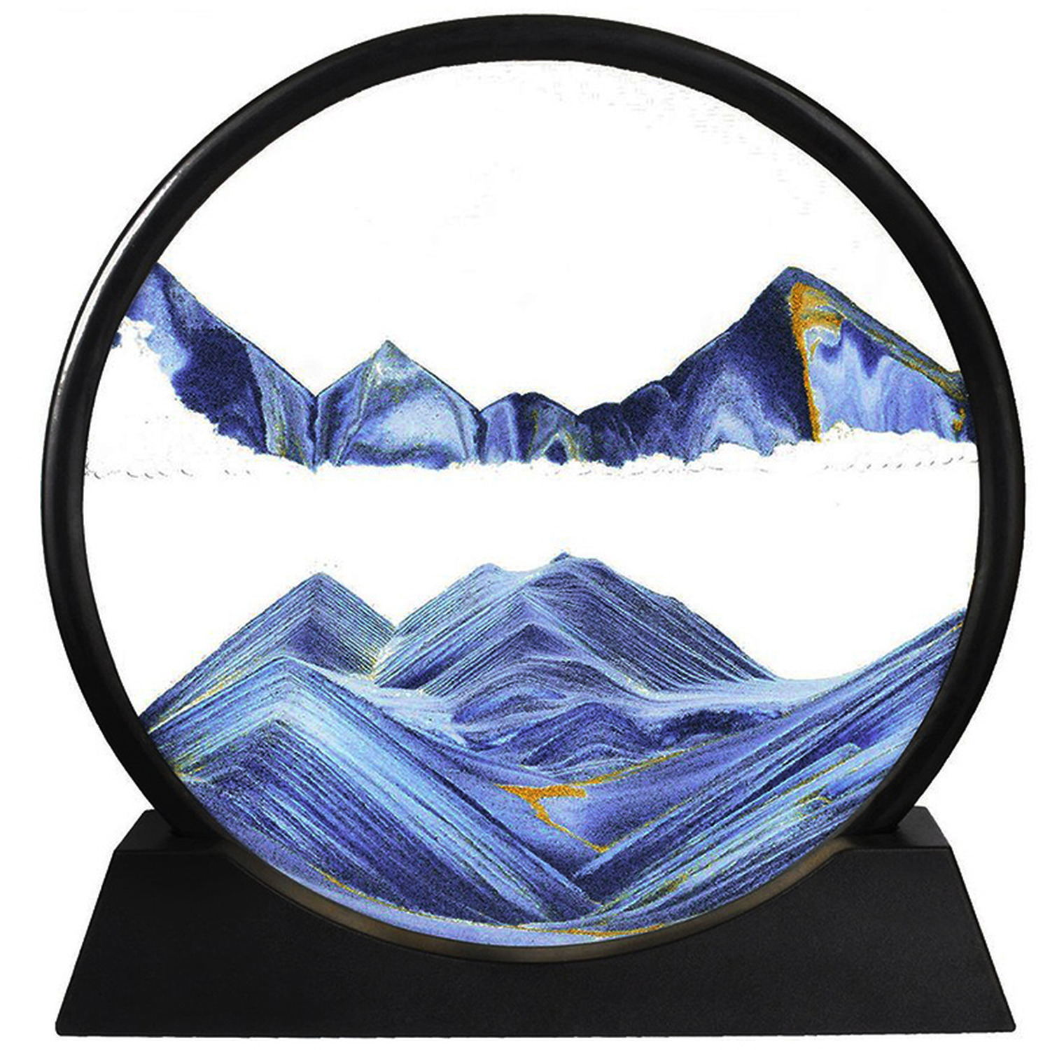 7-Inch 3D Moving Sand Art with Rotating Frame - Blue