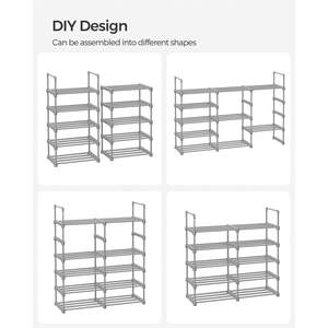 SONGMICS 10-Tier Metal Shoe Rack Storage Organiser - Image 4