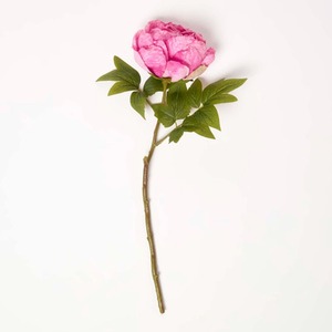 Artificial Stem of Dried Pink Peony Flowers, 48 cm - Dark Pink - Image 2