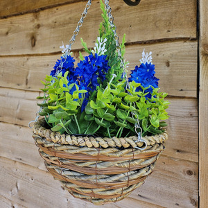 Artificial Hyacinth Hanging Basket 10 Inch