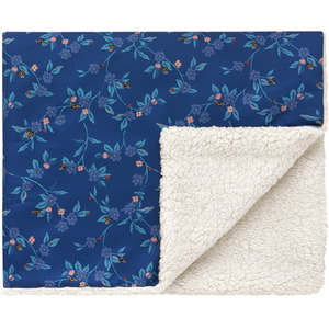 Cath Kidston Floral Fleece Blanket - Dark Blue