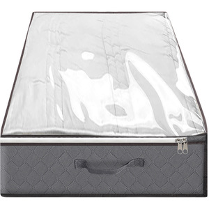 Fabric Storage Box for Clothes and Quilts - Grey - Image 2