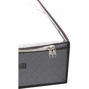 Fabric Storage Box for Clothes and Quilts - Grey - Image 4