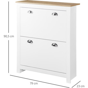 HOMCOM 2 Drawer Shoe Cabinet - Image 2