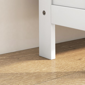 HOMCOM 3 Flip Drawers Narrow Shoe Storage Cabinet - White - Image 2
