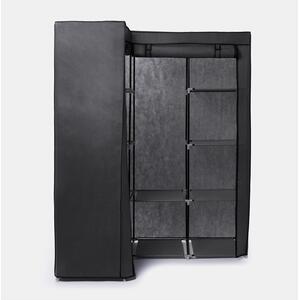 Fabric Canvas Corner Wardrobe - Grey - Image 4