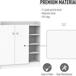 HOMCOM White Shoe Storage Cabinet - Image 4