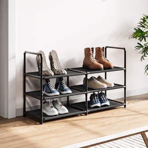 3-Tier Large Open Shoe Storage Rack - Black