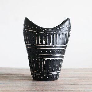 Lombok Chocolate Swirls Shaped Ceramic Vase - Chocolate - Image 2